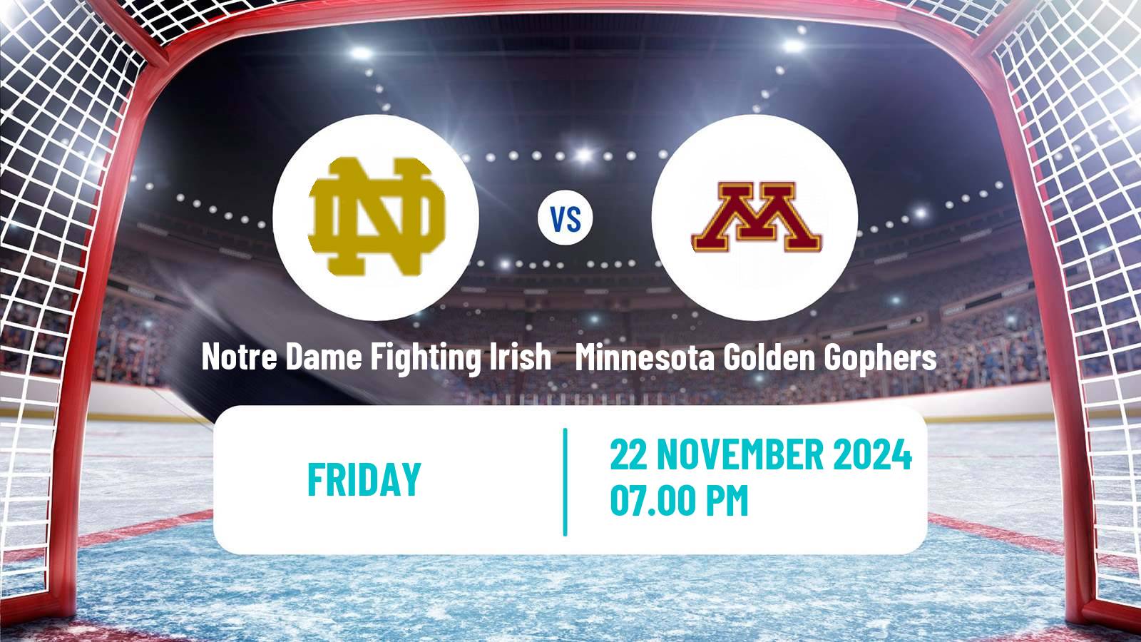 Hockey NCAA Hockey Notre Dame Fighting Irish - Minnesota Golden Gophers