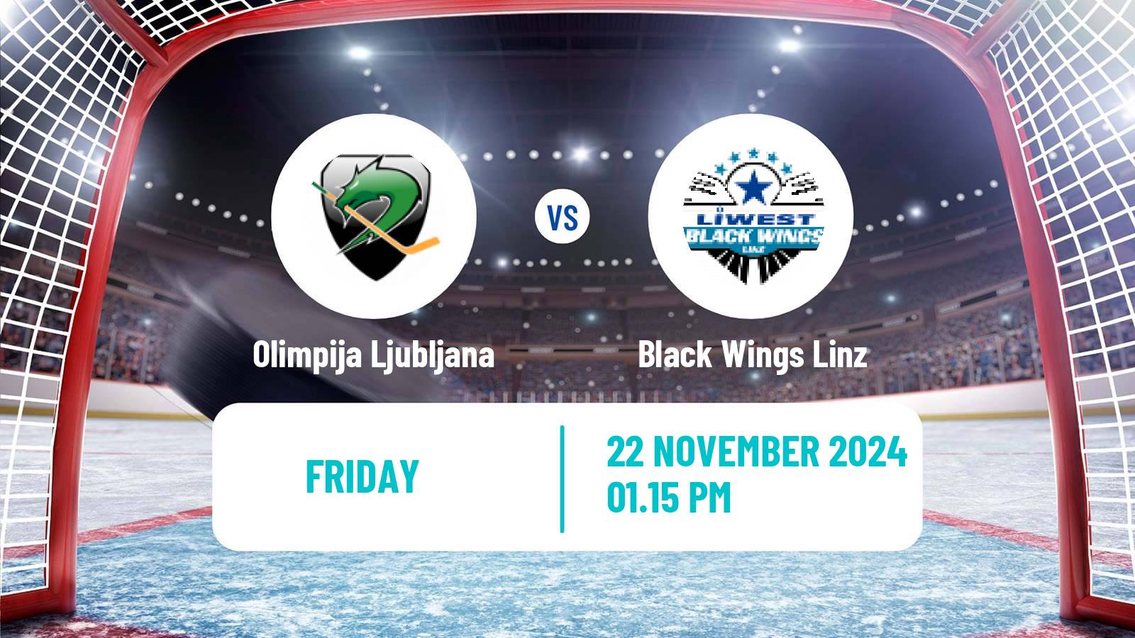 Hockey Austrian Ice Hockey League Olimpija Ljubljana - Black Wings Linz