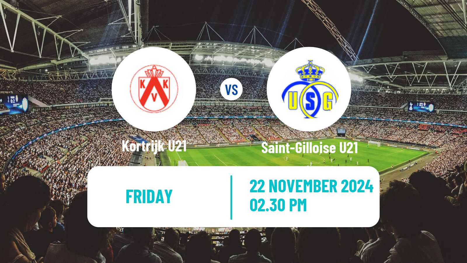 Soccer Belgian Pro League U21 Kortrijk U21 - Saint-Gilloise U21