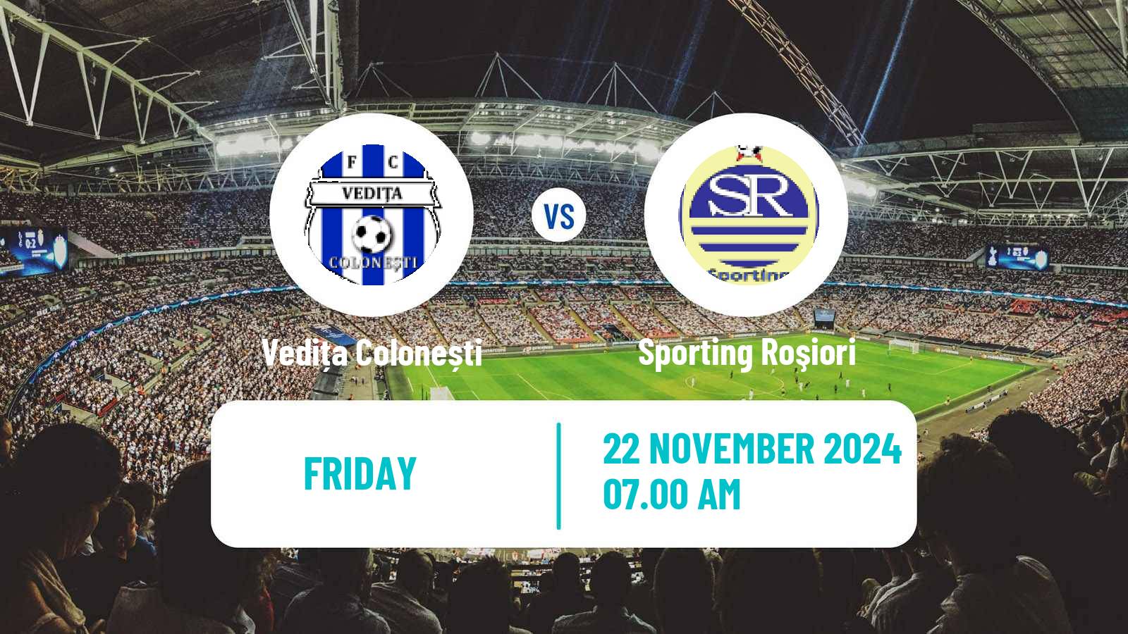 Soccer Romanian Liga 3 - Seria 4 Vedița Colonești - Sporting Roşiori