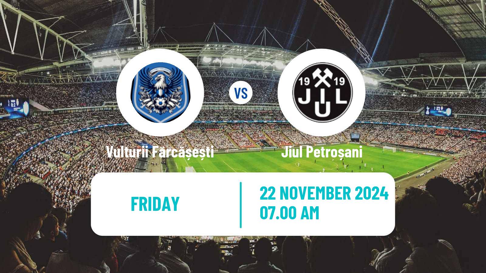 Soccer Romanian Liga 3 - Seria 8 Vulturii Fărcășești - Jiul Petroșani