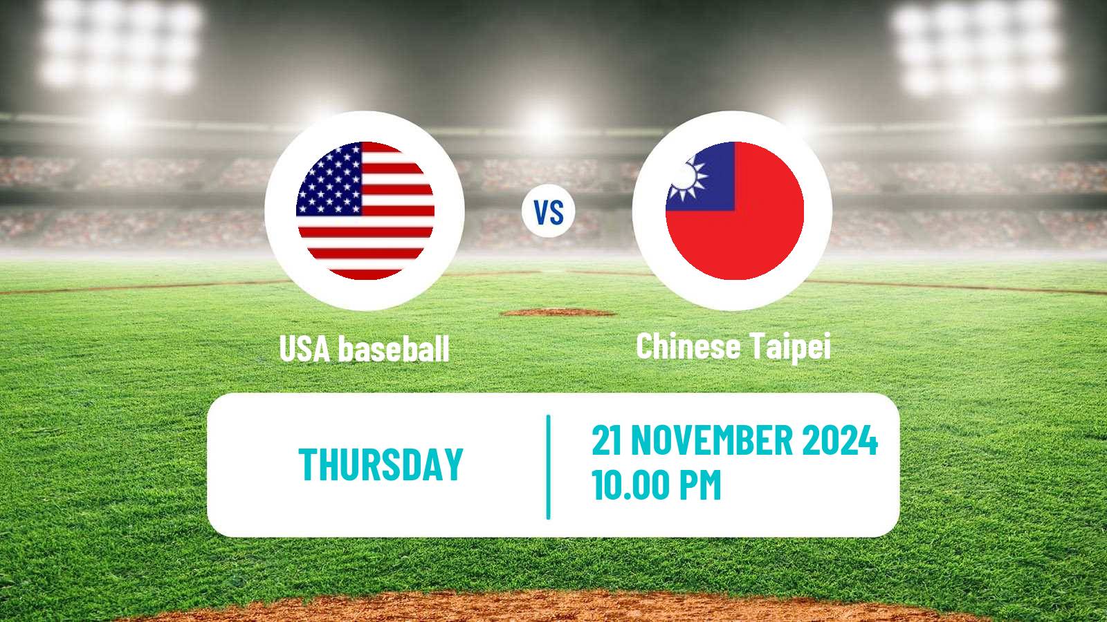 Baseball WBSC Premier 12 USA - Chinese Taipei