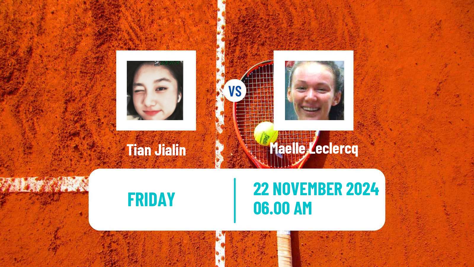 Tennis ITF W15 Alcala De Henares Women Tian Jialin - Maelle Leclercq