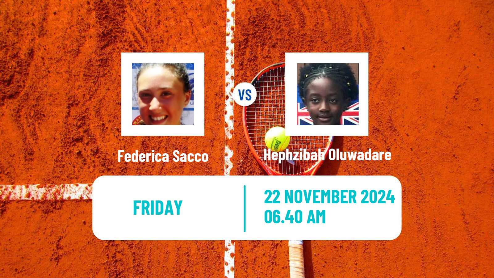 Tennis ITF W15 Monastir 45 Women Federica Sacco - Hephzibah Oluwadare