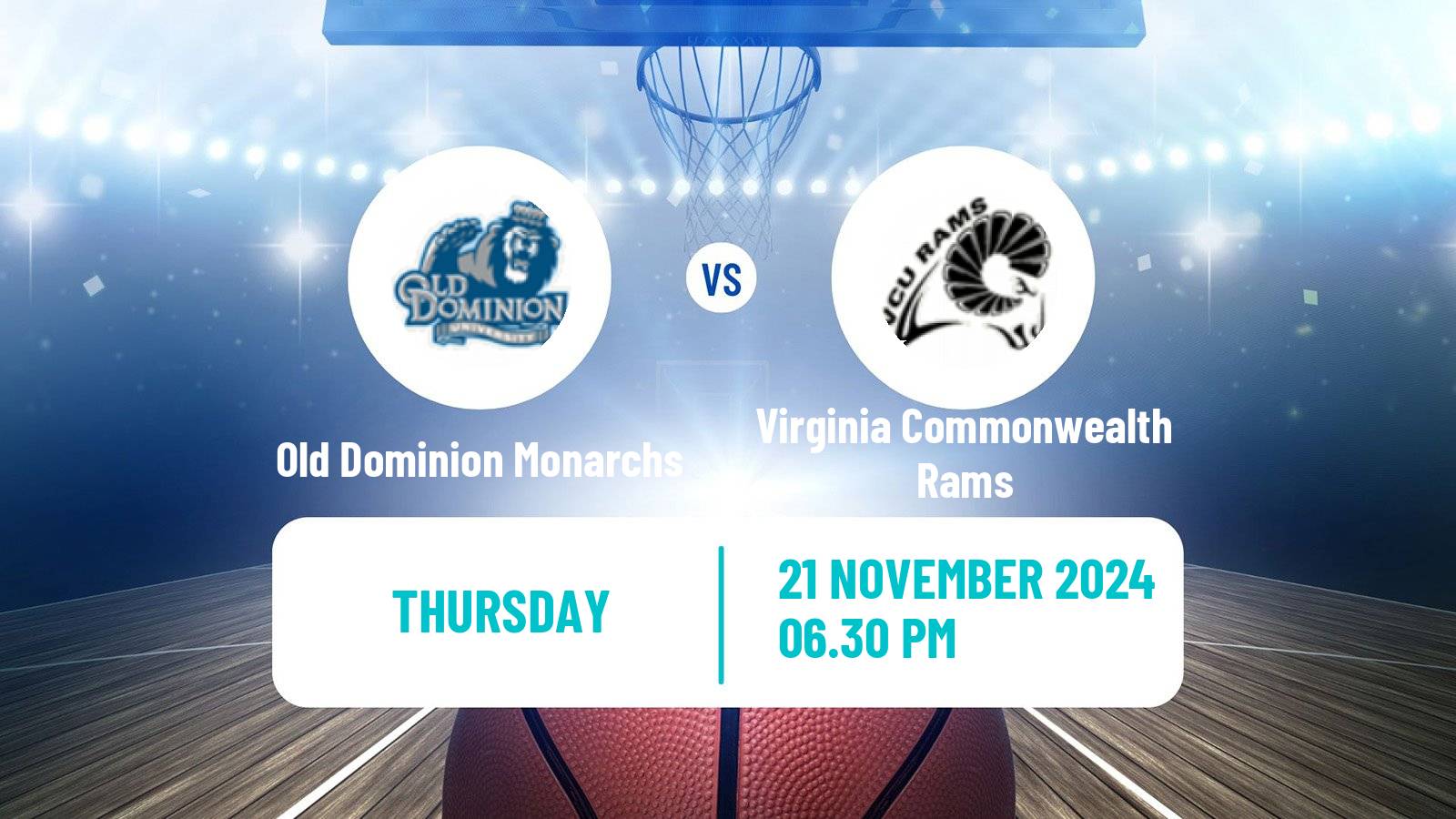 Basketball NCAA College Basketball Women Old Dominion Monarchs - Virginia Commonwealth Rams