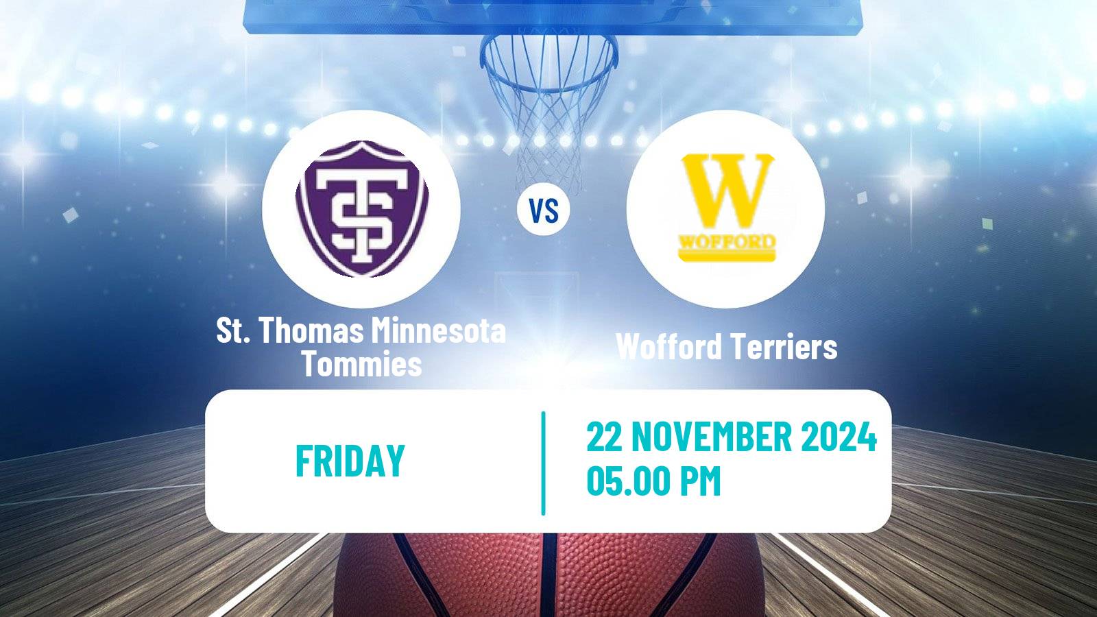 Basketball NCAA College Basketball St. Thomas Minnesota Tommies - Wofford Terriers