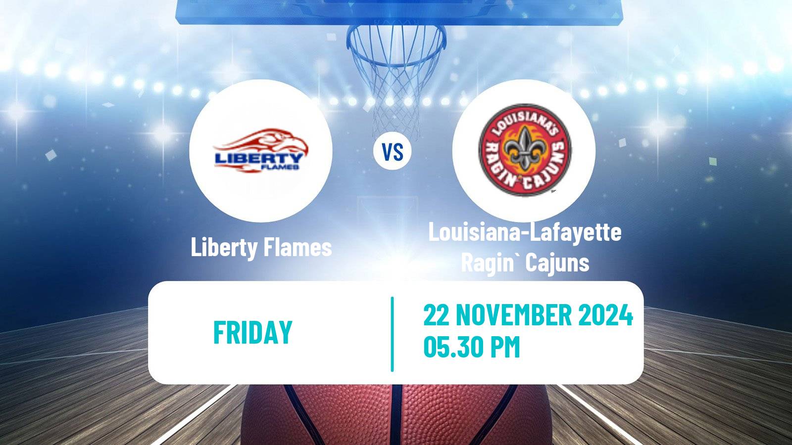 Basketball NCAA College Basketball Liberty Flames - Louisiana-Lafayette Ragin` Cajuns