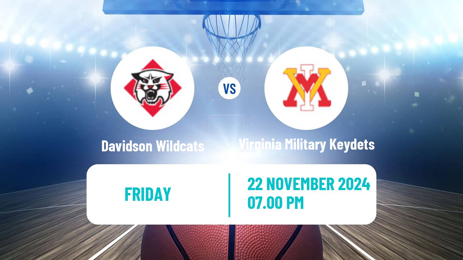 Basketball NCAA College Basketball Davidson Wildcats - Virginia Military Keydets