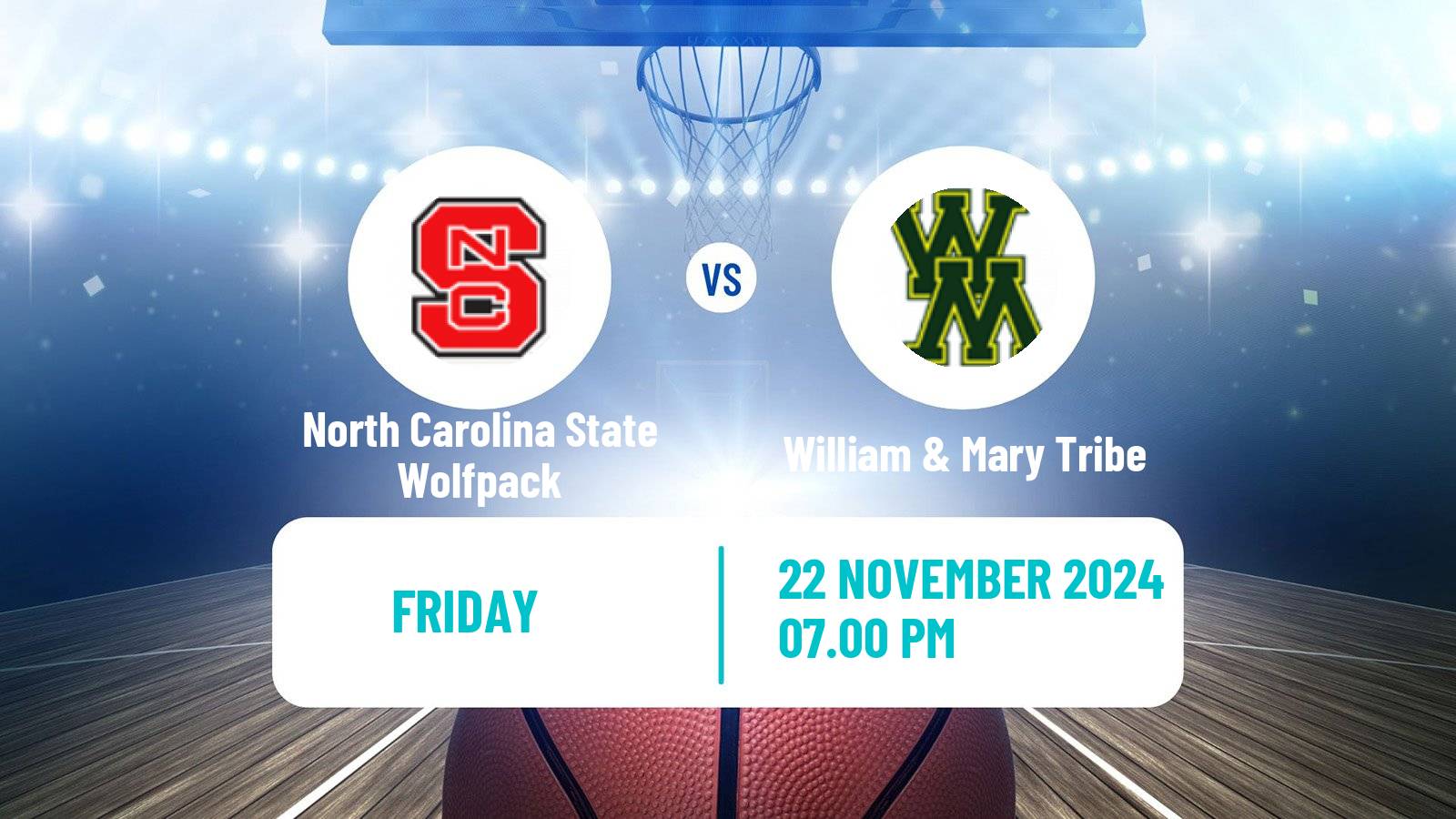 Basketball NCAA College Basketball North Carolina State Wolfpack - William & Mary Tribe