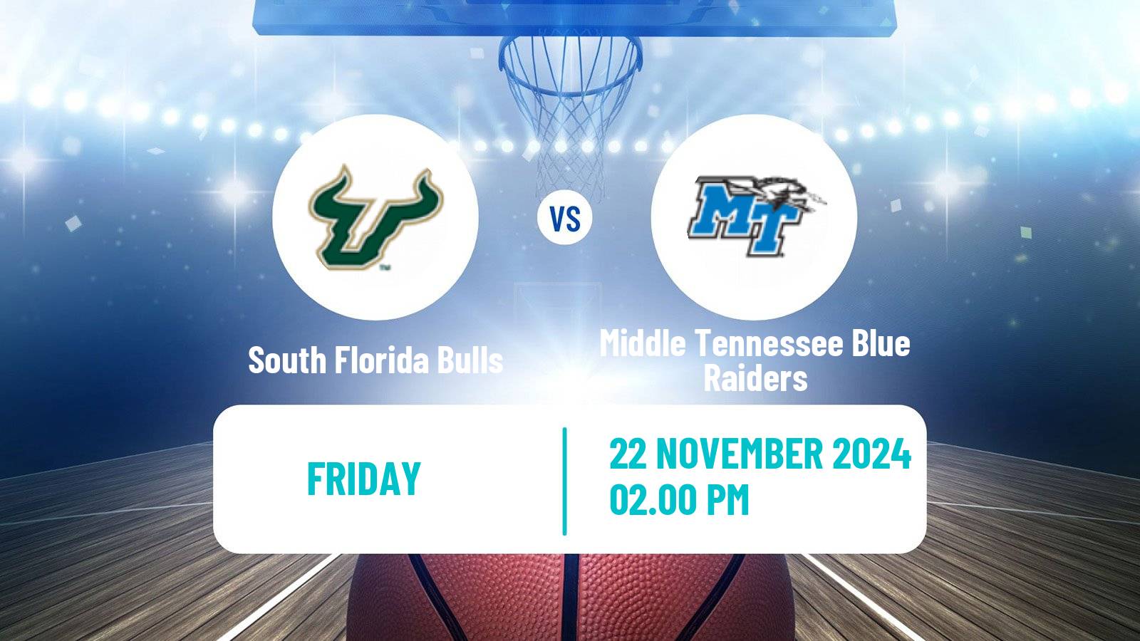 Basketball NCAA College Basketball South Florida Bulls - Middle Tennessee Blue Raiders