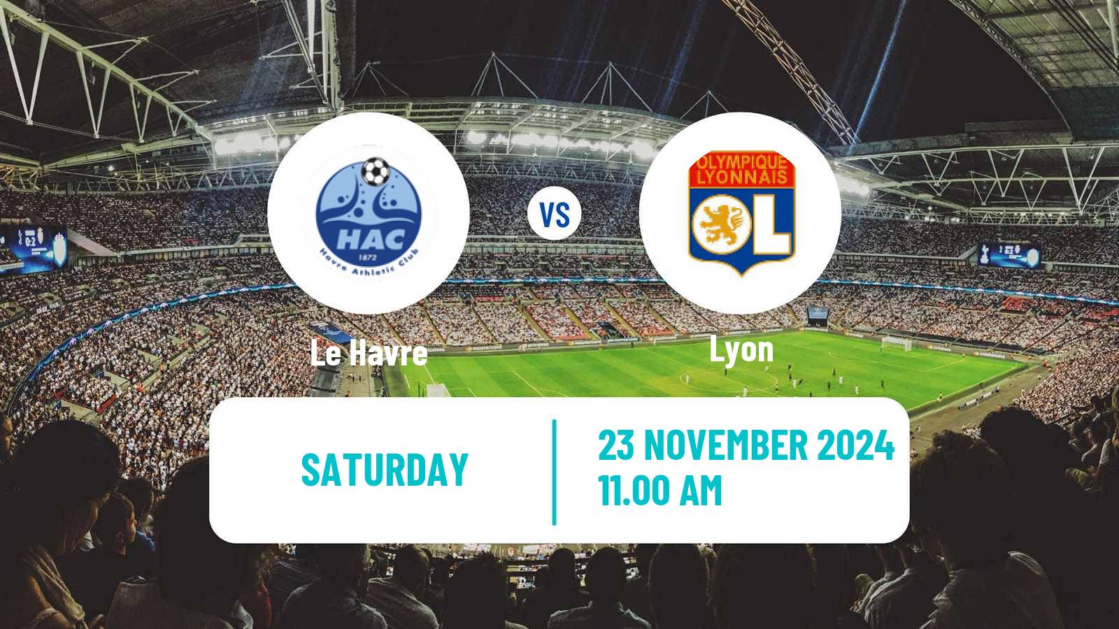 Soccer French Division 1 Women Le Havre - Lyon