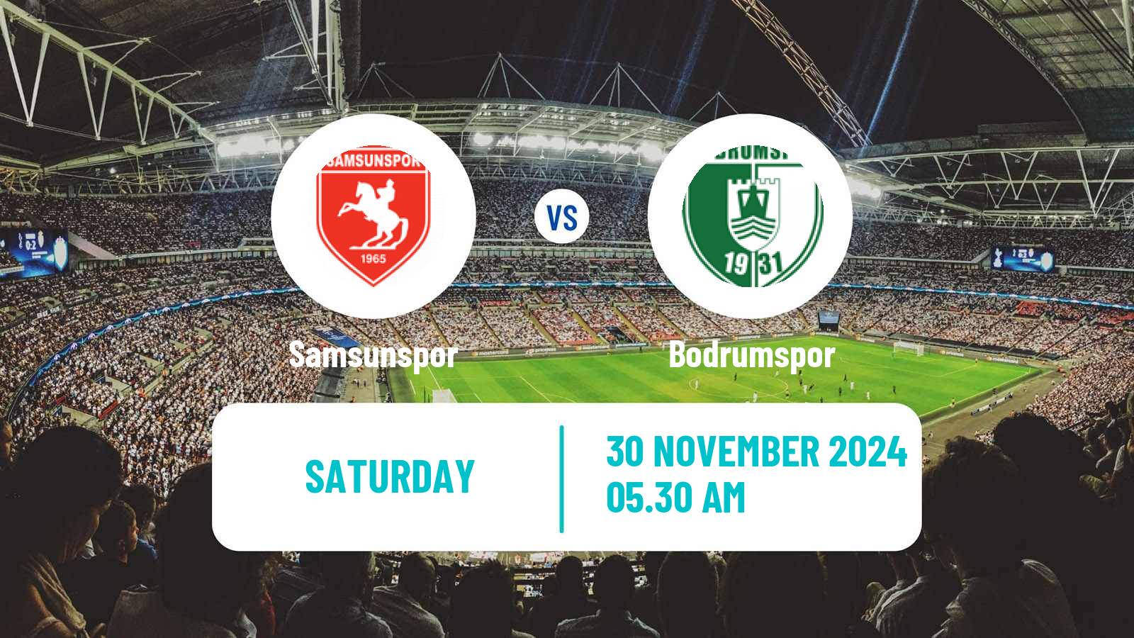 Soccer Turkish Super League Samsunspor - Bodrumspor