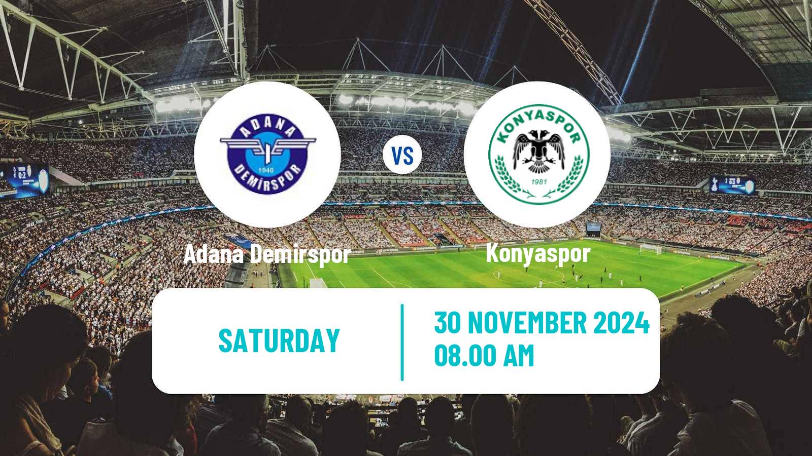 Soccer Turkish Super League Adana Demirspor - Konyaspor