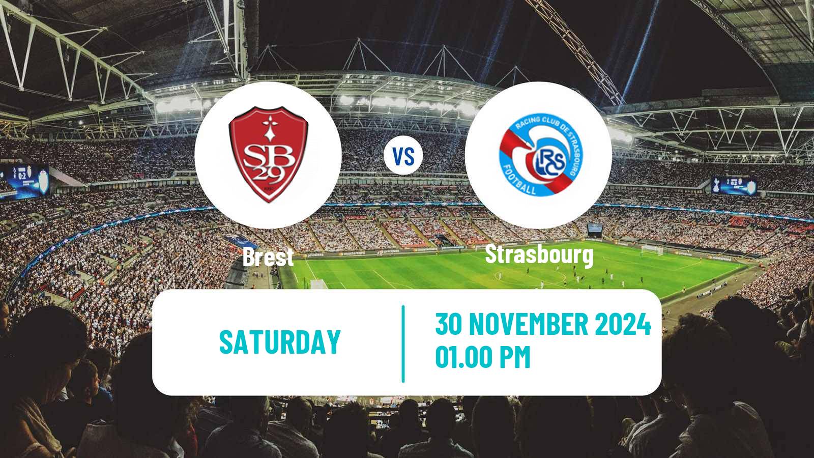 Soccer French Ligue 1 Brest - Strasbourg