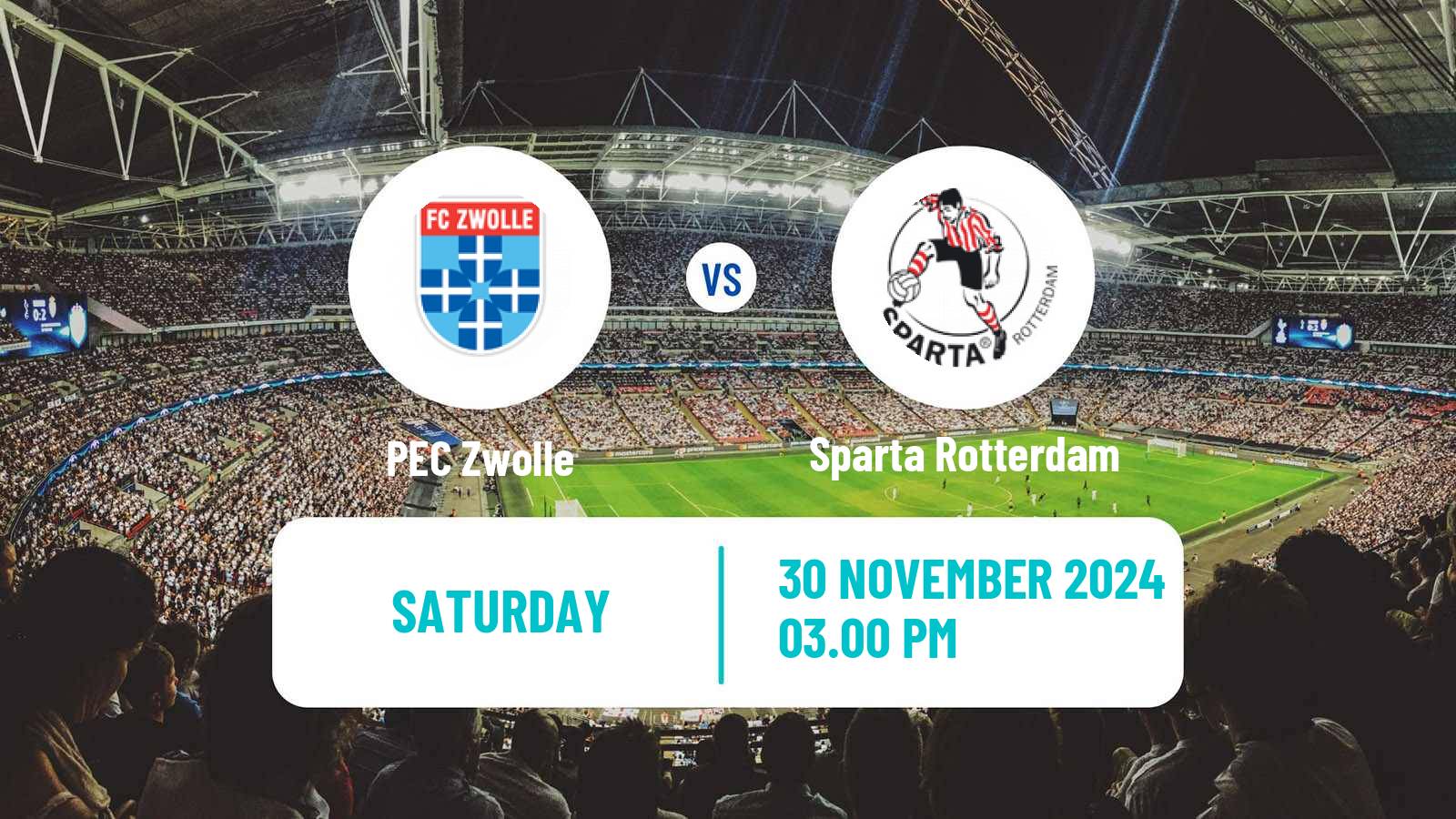 Soccer Dutch Eredivisie Zwolle - Sparta Rotterdam