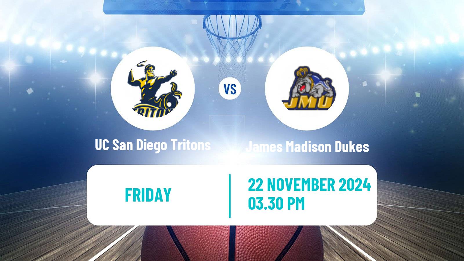 Basketball NCAA College Basketball UC San Diego Tritons - James Madison Dukes