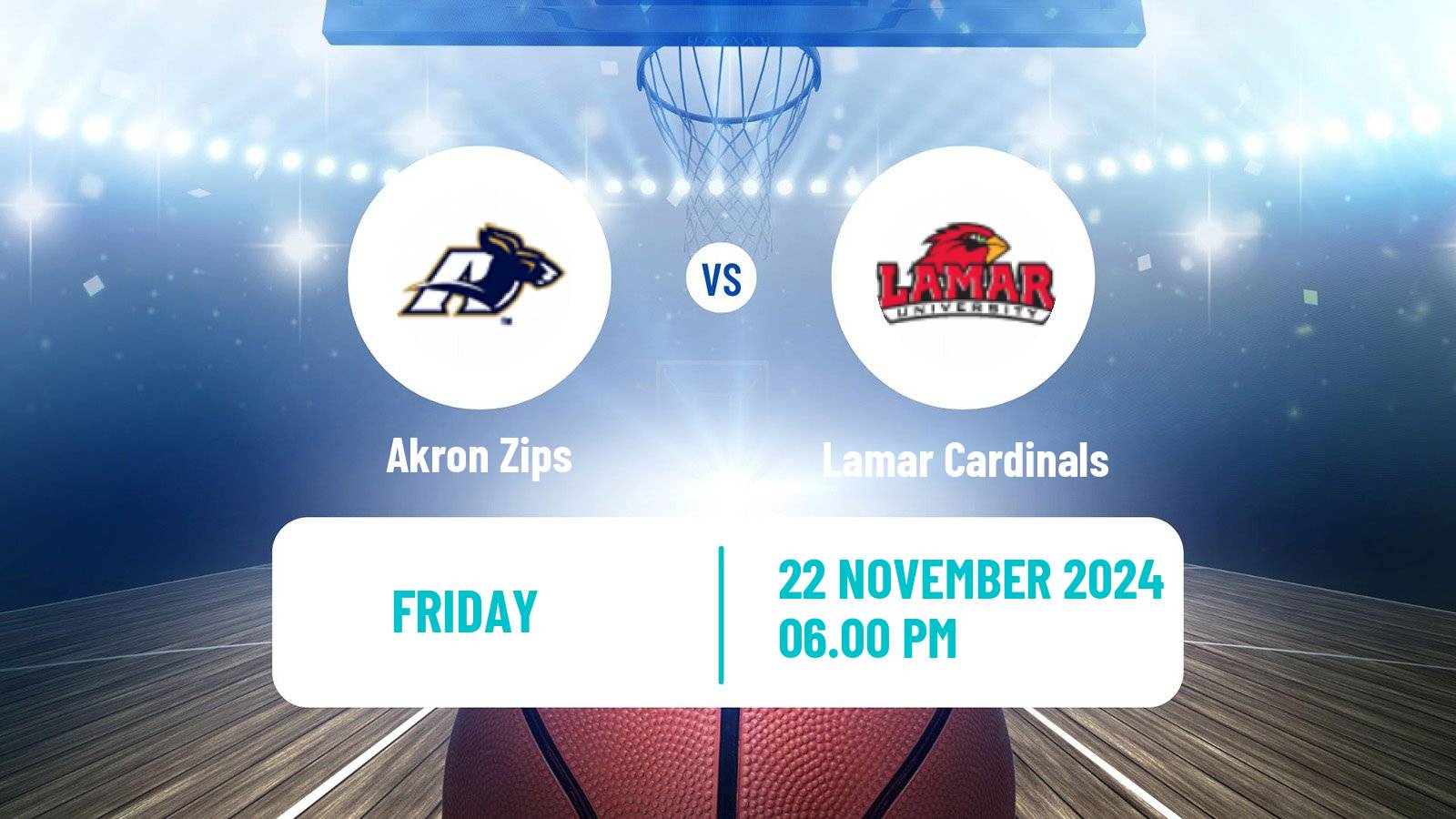 Basketball NCAA College Basketball Akron Zips - Lamar Cardinals