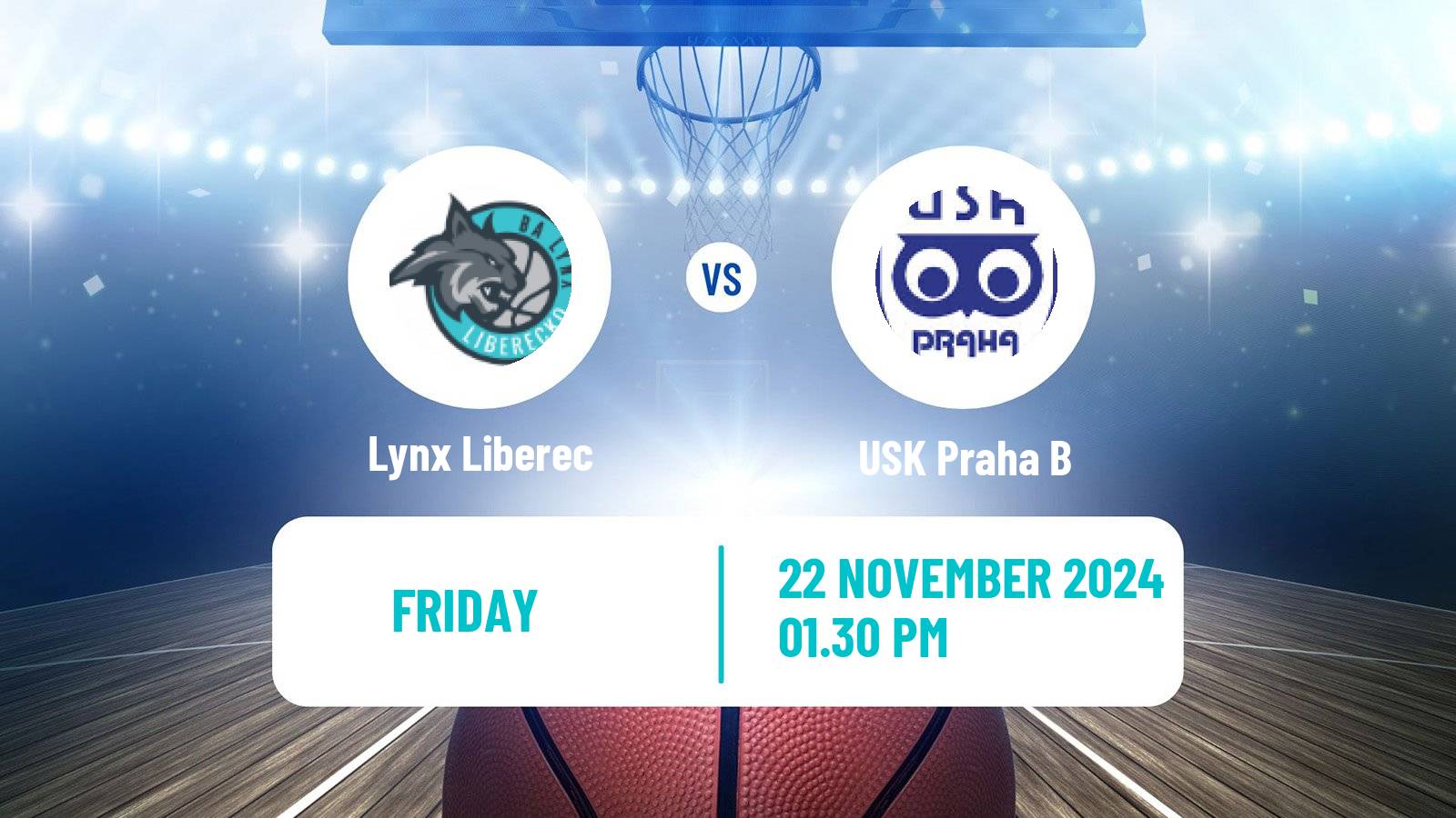 Basketball Czech 1 Liga Basketball Lynx Liberec - USK Praha B