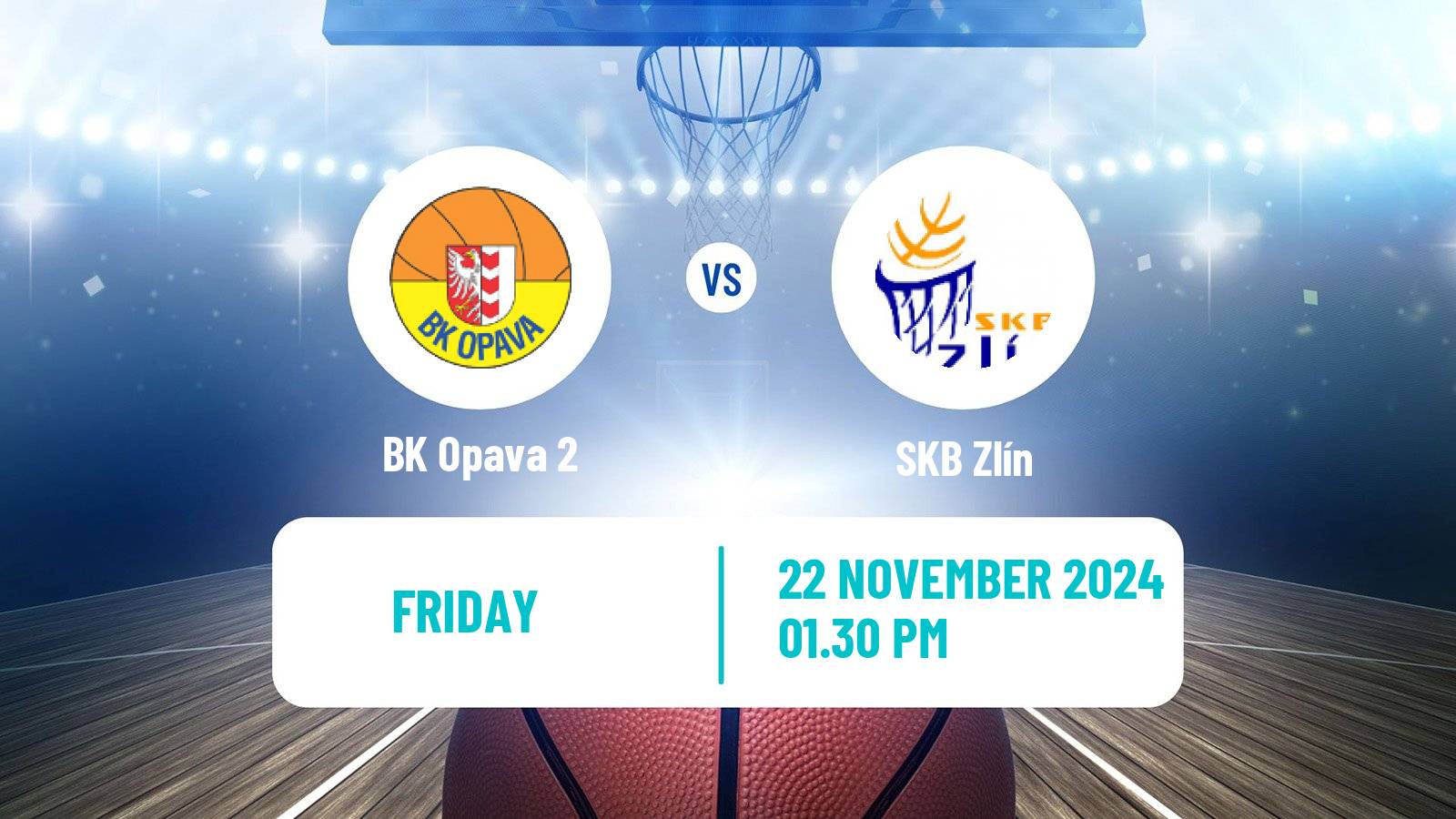 Basketball Czech 1 Liga Basketball Opava 2 - SKB Zlín