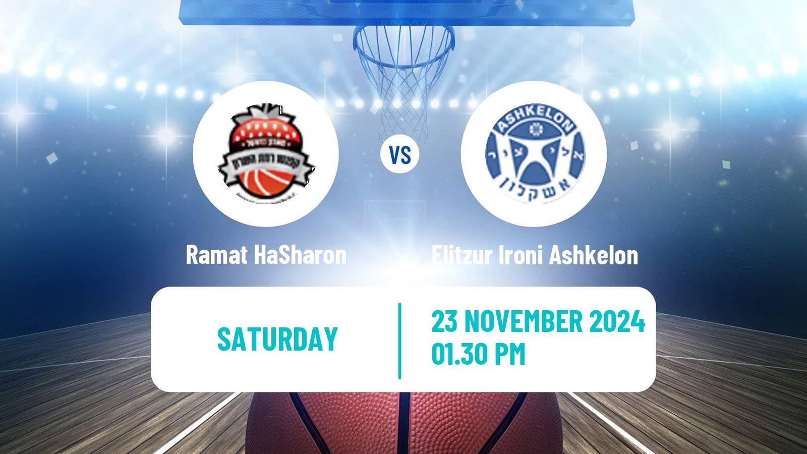 Basketball Israeli Liga Leumit Basketball Ramat HaSharon - Elitzur Ironi Ashkelon