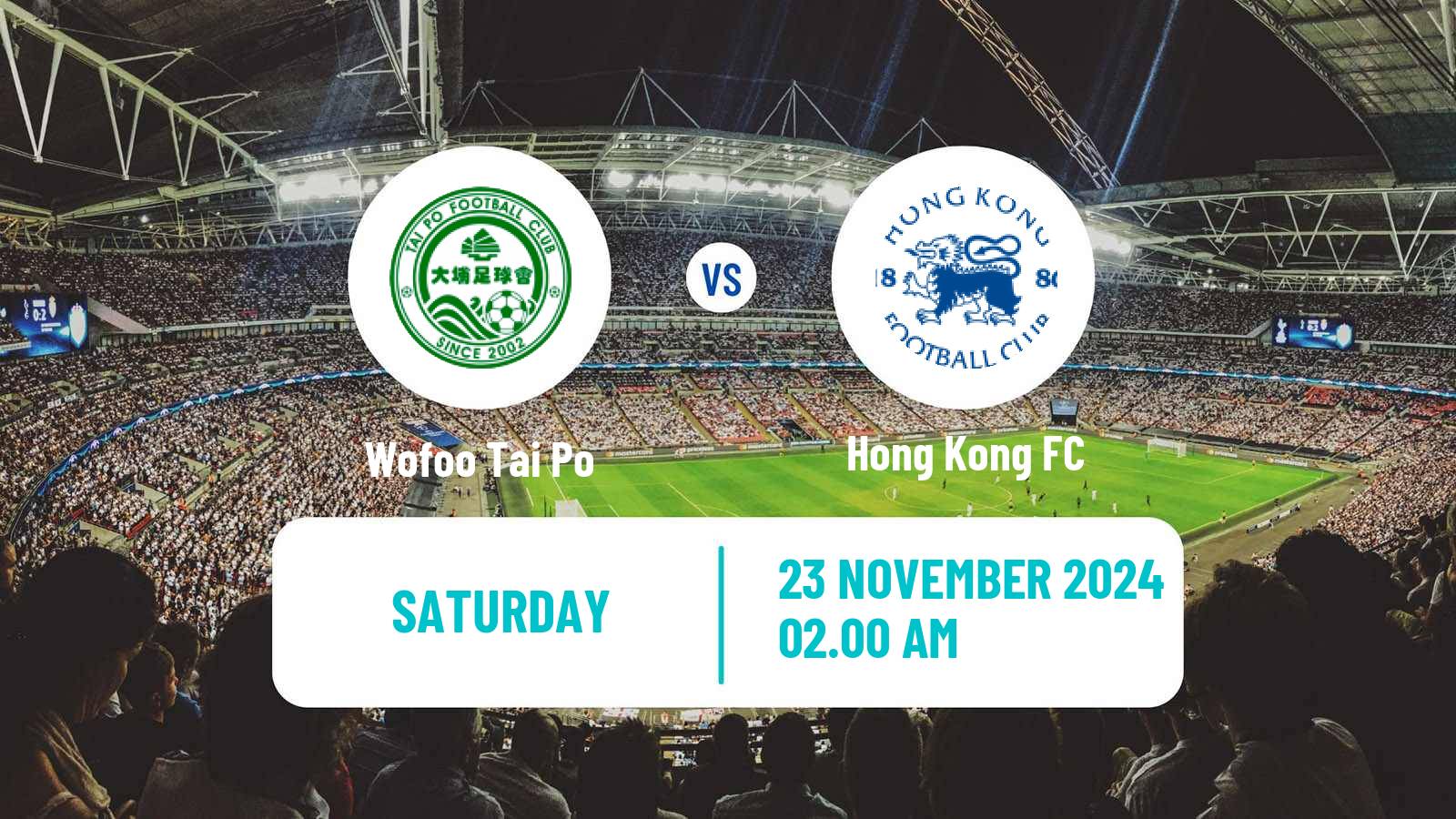 Soccer Hong Kong Premier League Wofoo Tai Po - Hong Kong FC