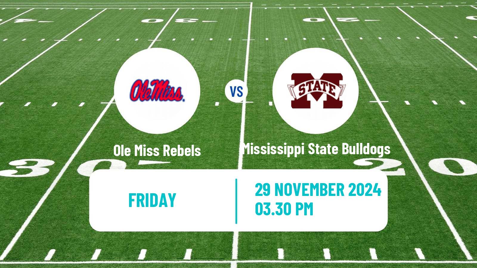 American football NCAA College Football Ole Miss Rebels - Mississippi State Bulldogs