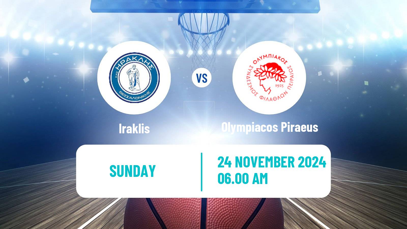 Basketball Greek Basket League A1 Women Iraklis - Olympiacos Piraeus