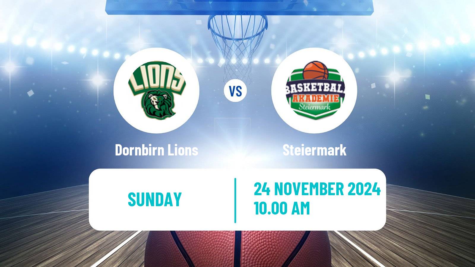 Basketball Austrian Zweite Liga Basketball Dornbirn Lions - Steiermark