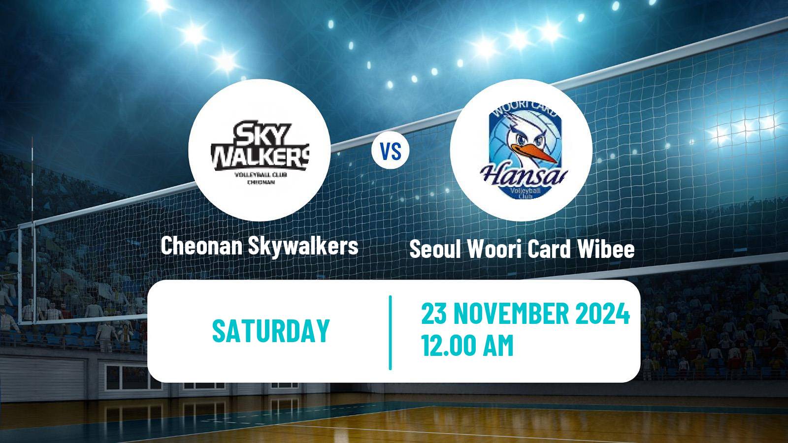 Volleyball South Korean V-League Cheonan Skywalkers - Seoul Woori Card Wibee