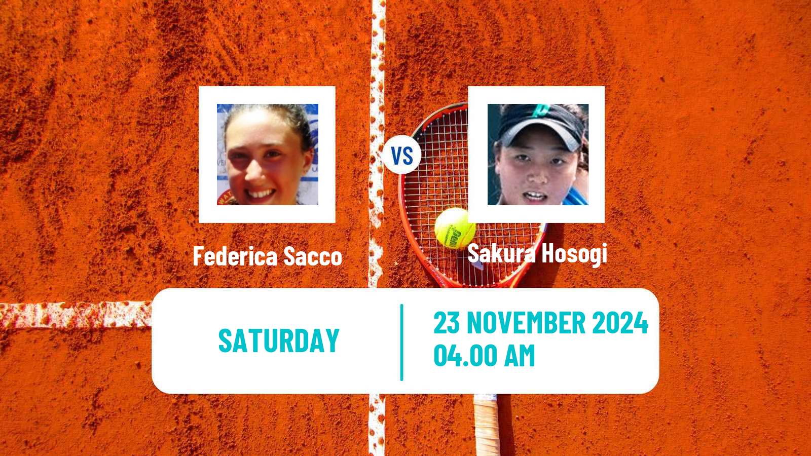 Tennis ITF W15 Monastir 45 Women Federica Sacco - Sakura Hosogi