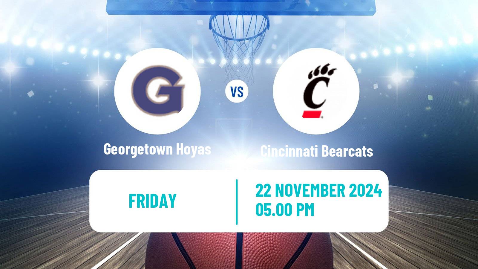 Basketball NCAA College Basketball Women Georgetown Hoyas - Cincinnati Bearcats