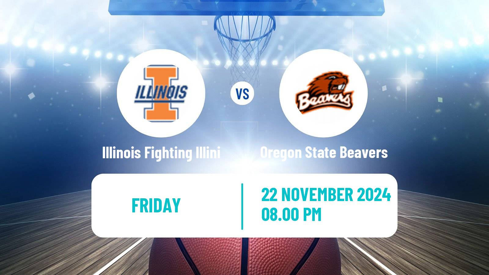 Basketball NCAA College Basketball Women Illinois Fighting Illini - Oregon State Beavers