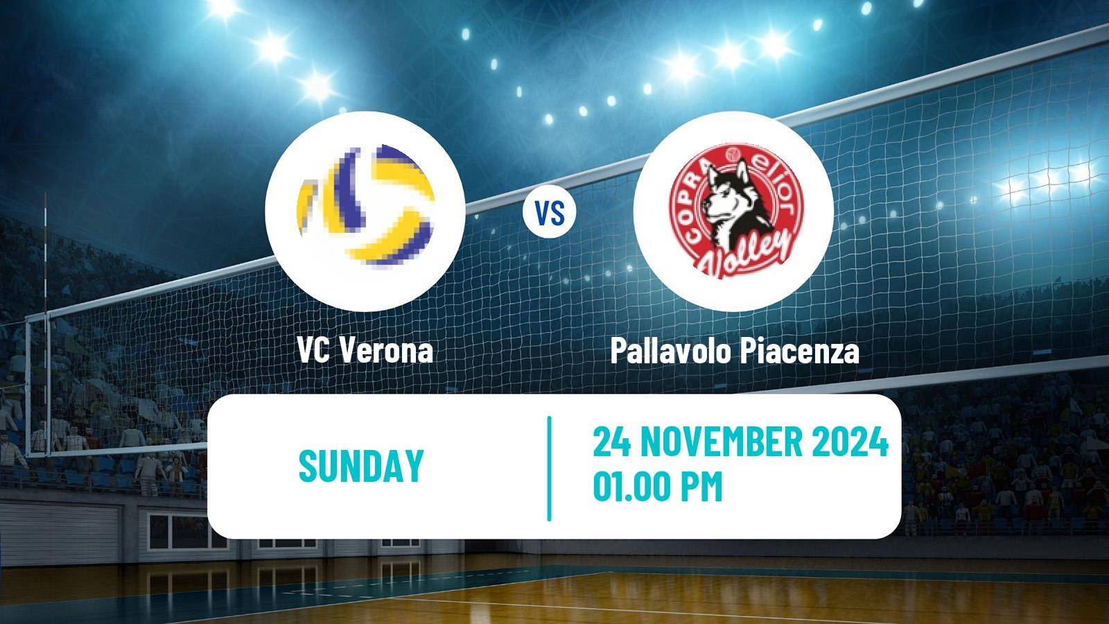 Volleyball Italian SuperLega Volleyball Verona - Pallavolo Piacenza