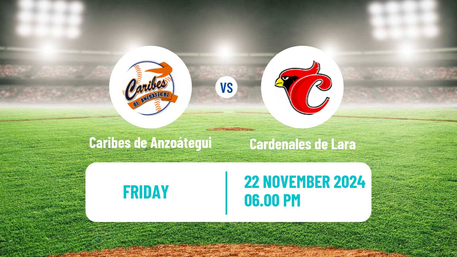 Baseball Venezuelan LVBP Caribes de Anzoátegui - Cardenales de Lara