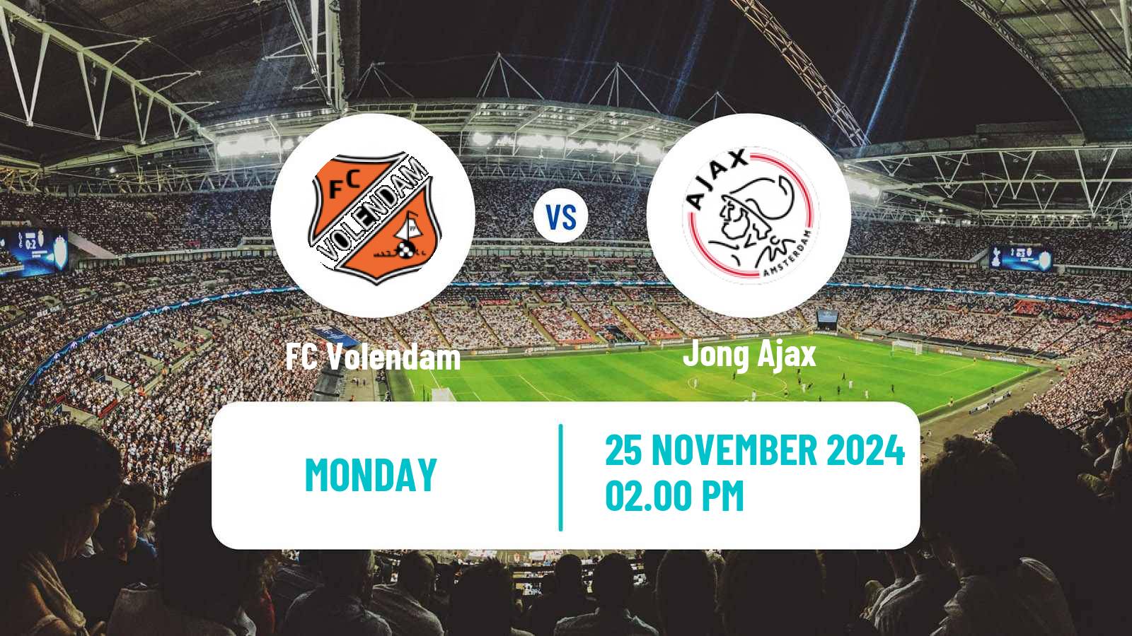 Soccer Dutch Eerste Divisie Volendam - Jong Ajax