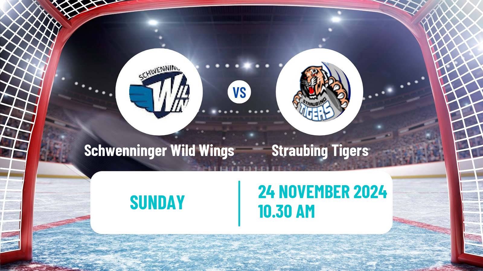 Hockey German Ice Hockey League Schwenninger Wild Wings - Straubing Tigers