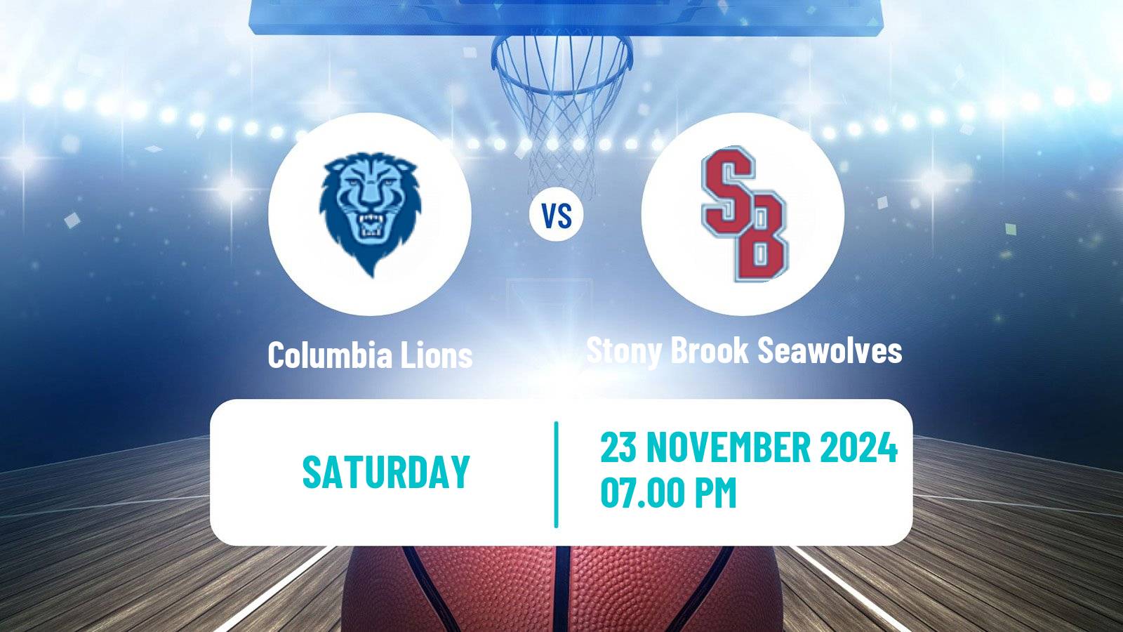 Basketball NCAA College Basketball Columbia Lions - Stony Brook Seawolves