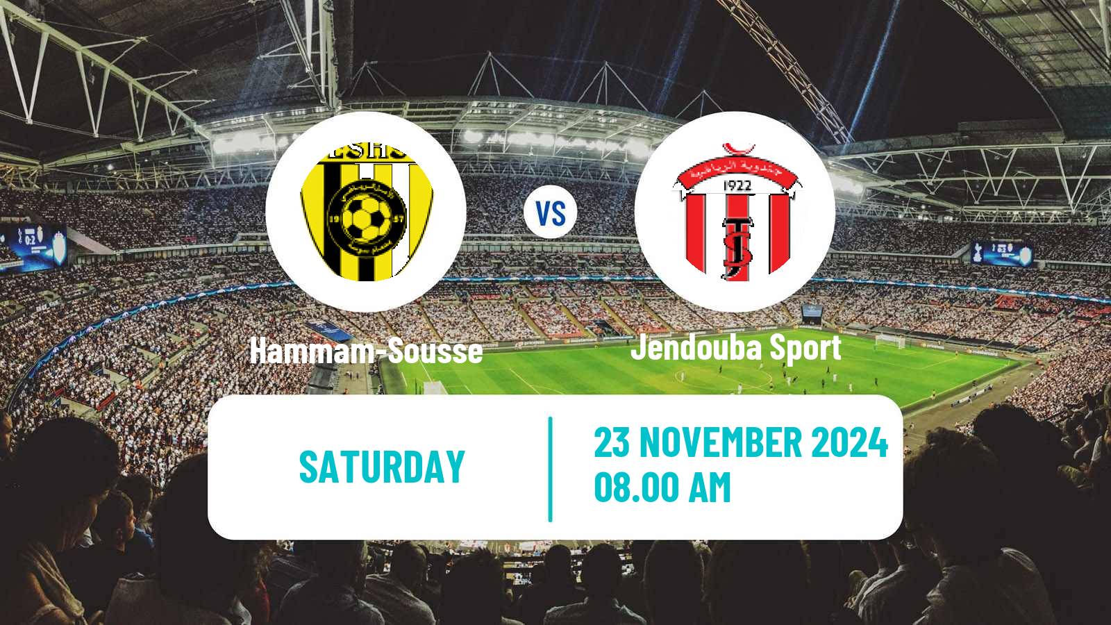 Soccer Tunisian Ligue 2 Hammam-Sousse - Jendouba Sport