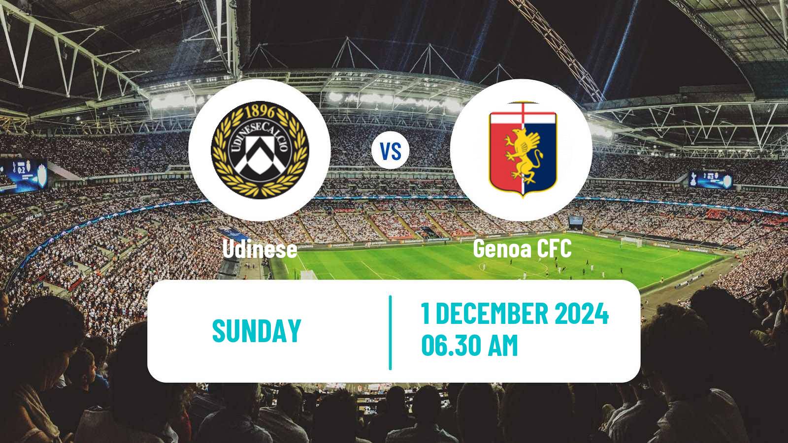 Soccer Italian Serie A Udinese - Genoa