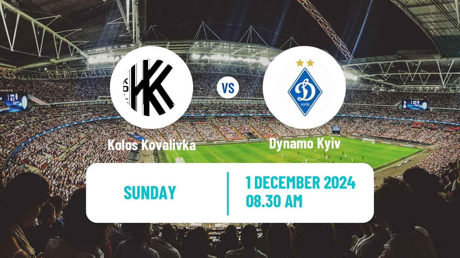 Soccer Ukrainian Premier League Kolos Kovalivka - Dynamo Kyiv