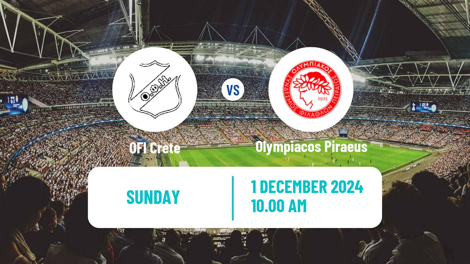 Soccer Greek Super League OFI - Olympiacos Piraeus