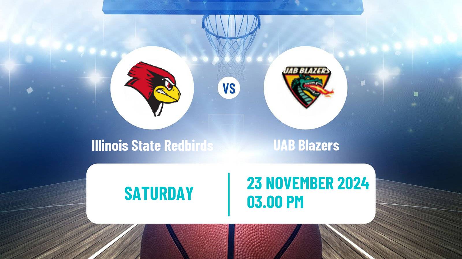 Basketball NCAA College Basketball Illinois State Redbirds - UAB Blazers