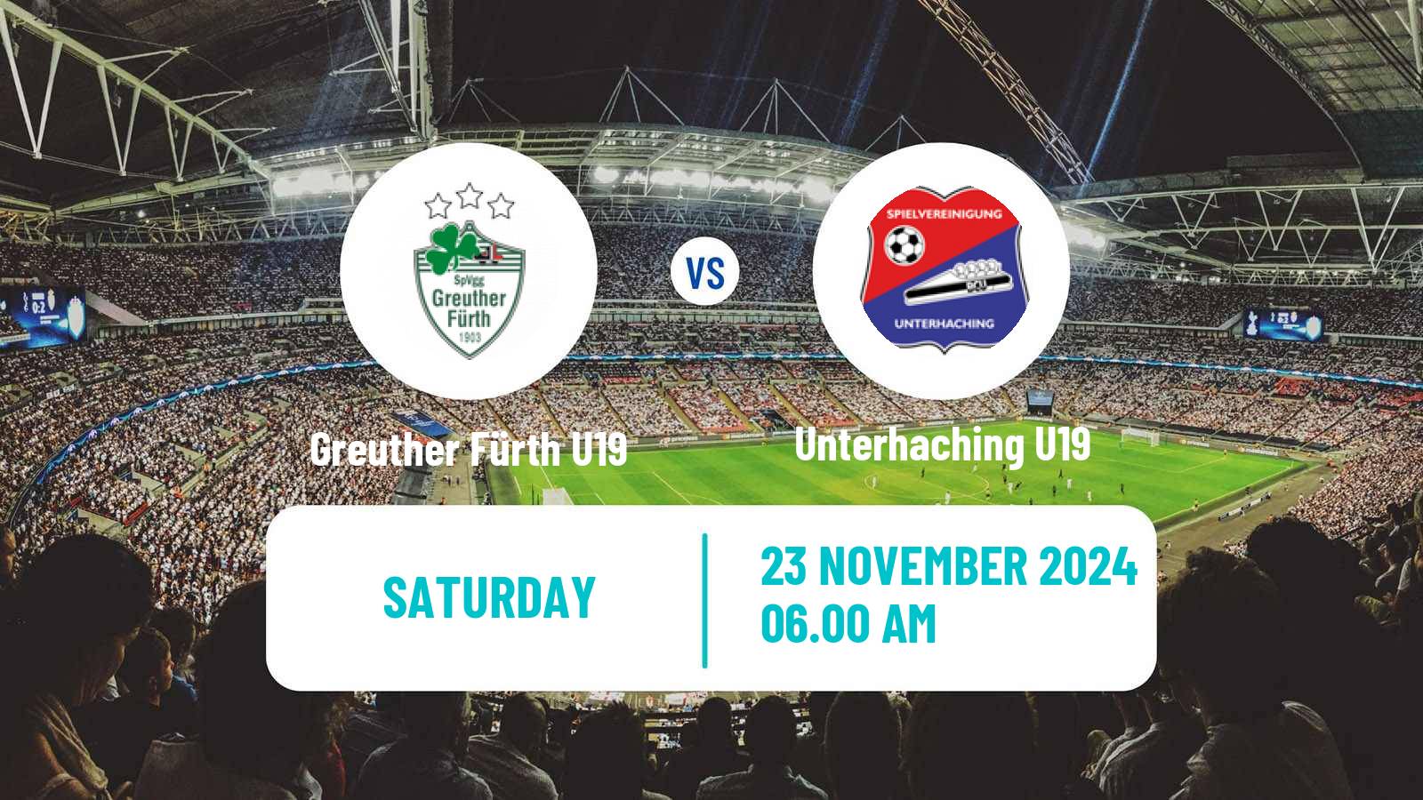 Soccer German DFB Youth League Greuther Fürth U19 - Unterhaching U19