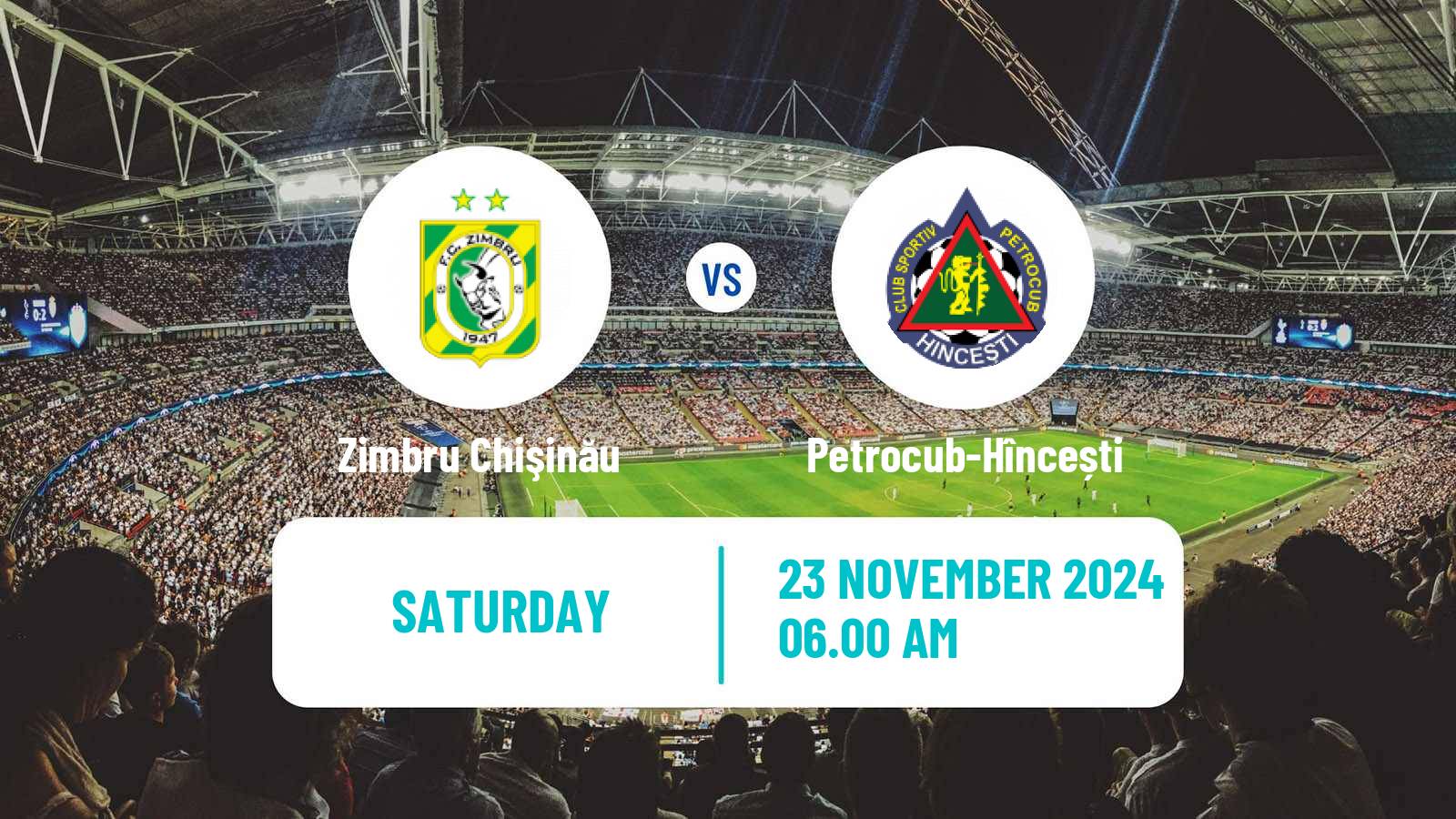 Soccer Moldovan Super Liga Zimbru Chişinău - Petrocub-Hîncești