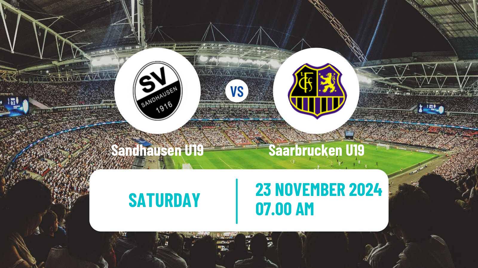 Soccer German DFB Youth League Sandhausen U19 - Saarbrucken U19