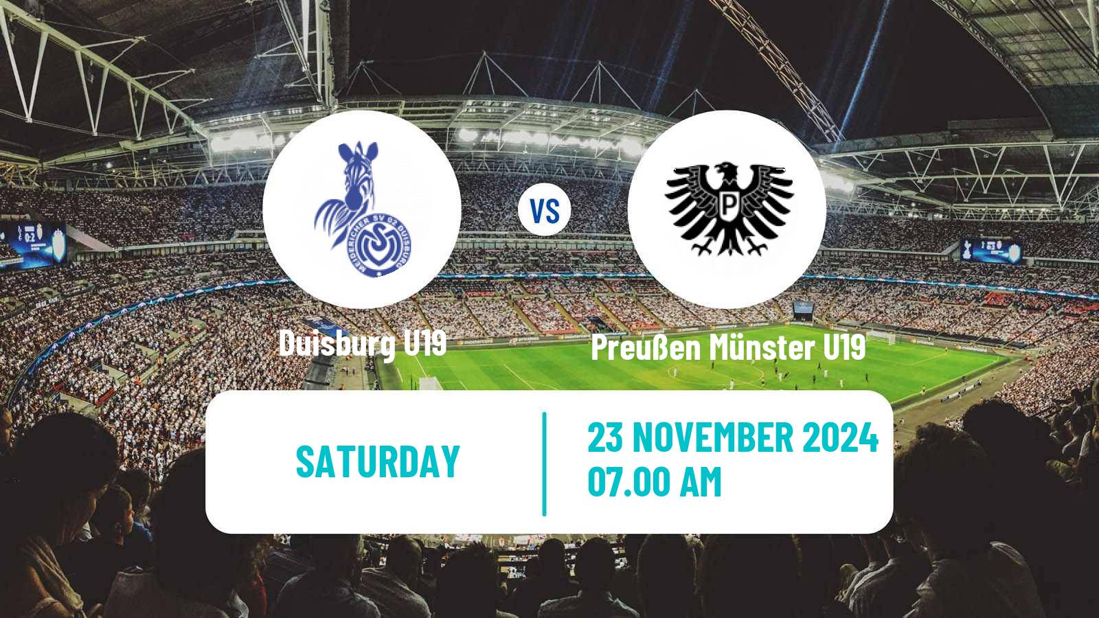 Soccer German DFB Youth League Duisburg U19 - Preußen Münster U19