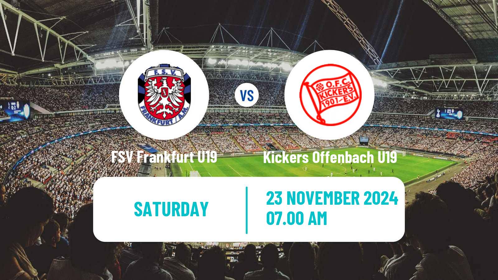 Soccer German DFB Youth League FSV Frankfurt U19 - Kickers Offenbach U19