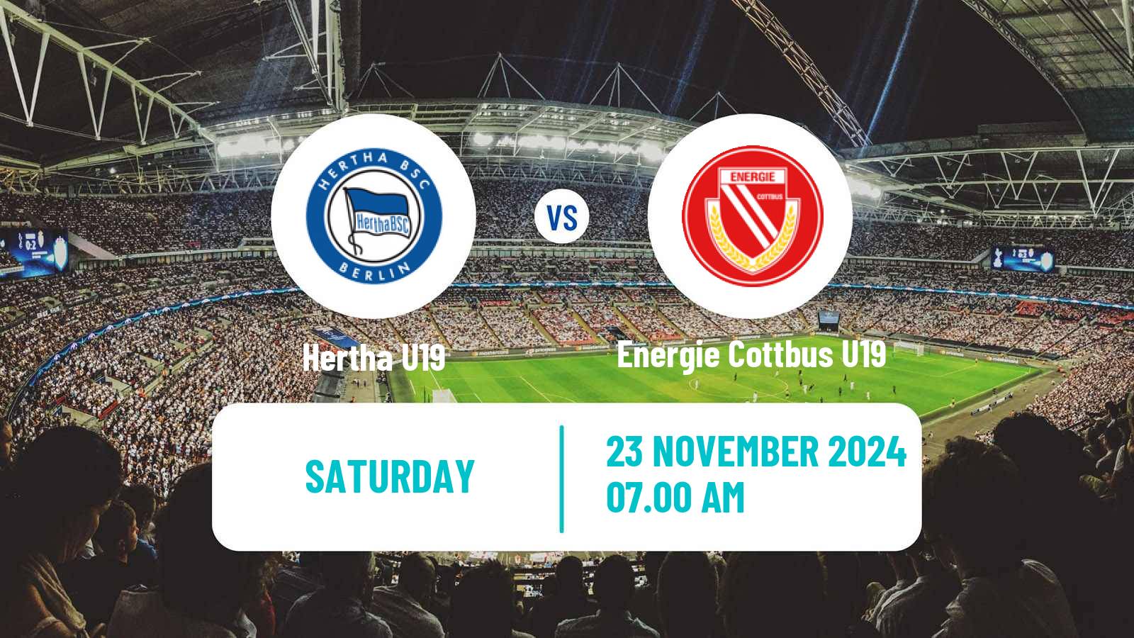 Soccer German DFB Youth League Hertha U19 - Energie Cottbus U19