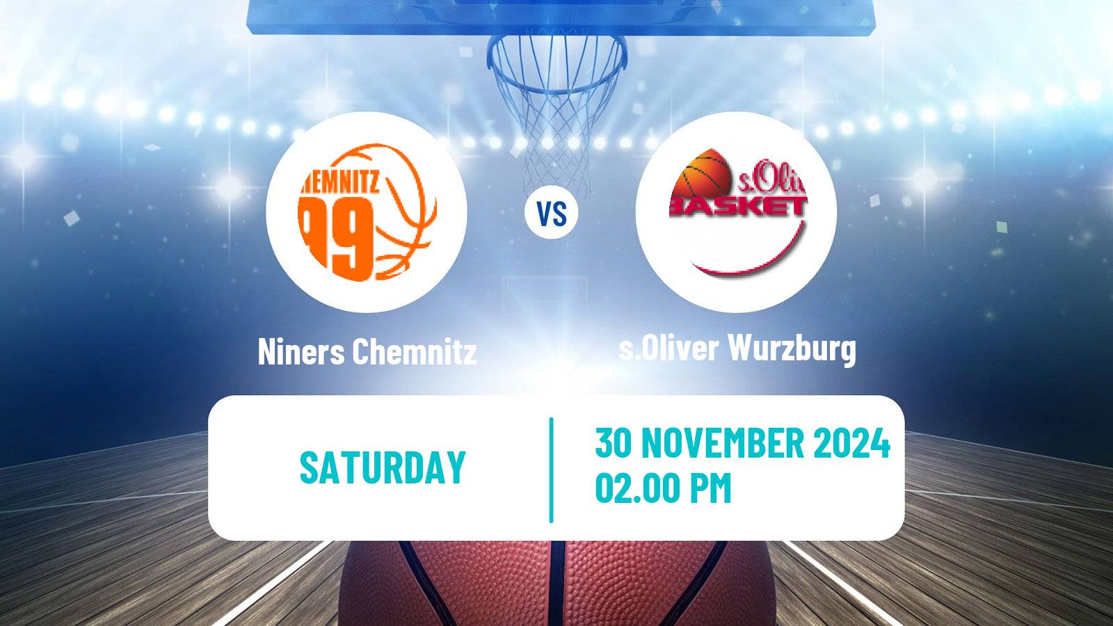 Basketball German BBL Niners Chemnitz - s.Oliver Wurzburg