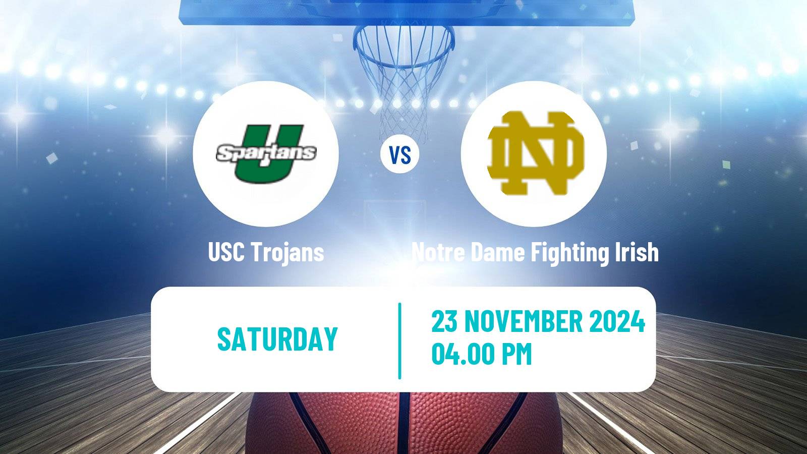 Basketball NCAA College Basketball Women USC Trojans - Notre Dame Fighting Irish